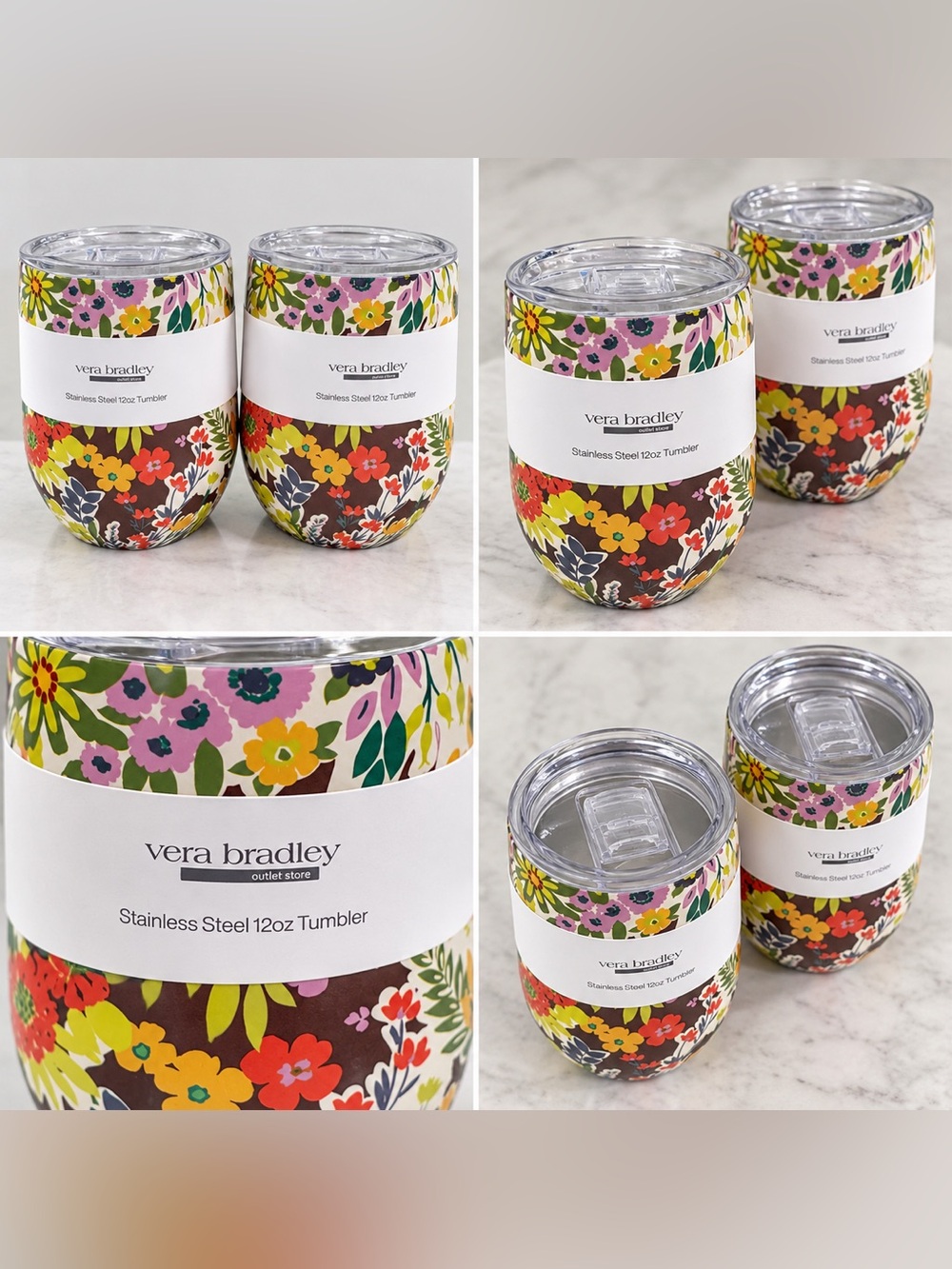 Vera Bradley 12 oz Tumblers set of 2